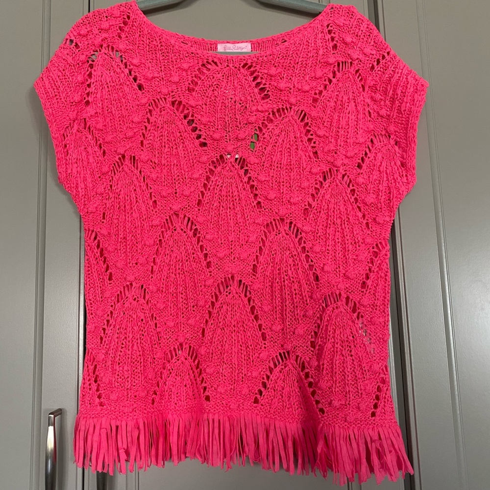 Lilly Pulitzer Cassie Crochet Top Pink